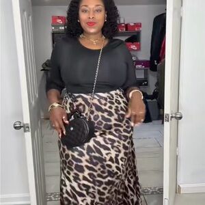Leopard Print Maxi Skirt set XXL